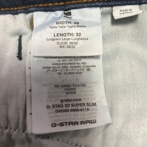 G-STAR‎ RAW D-STAQ NWT JEANS SIZE 28 X 32